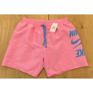 Nike Men's Digi-Swoosh 7" Volley Swim Shorts Flow Size 2XL Neon Pink NWT New